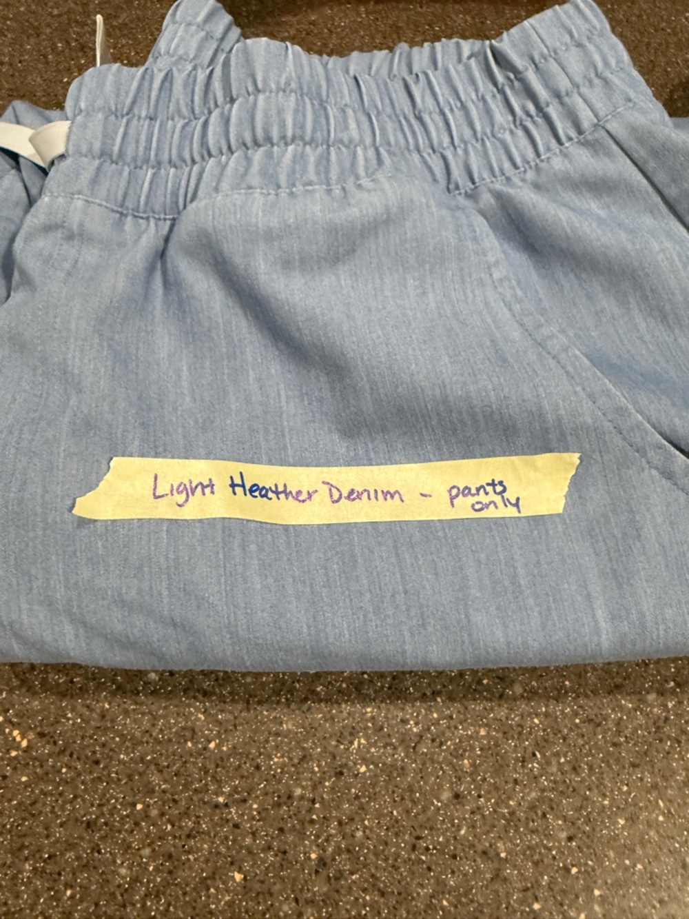 Figs Light Heather Denim Jogger Pants in Light Blue